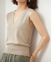 SAISON DE PAPILLON | ネックノースリーブサマーニットプルオーバー(ニット/セーター)