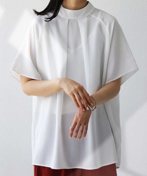 antiqua(アンティカ)の「ラグランスリーブブラウス(シャツ/ブラウス・レディース・ブラック/ミント/オフホワイト・FREE)」の1枚目の写真