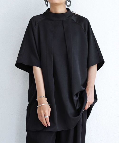 antiqua(アンティカ)の「ラグランスリーブブラウス(シャツ/ブラウス・レディース・ブラック/ミント/オフホワイト・FREE)」の2枚目の写真