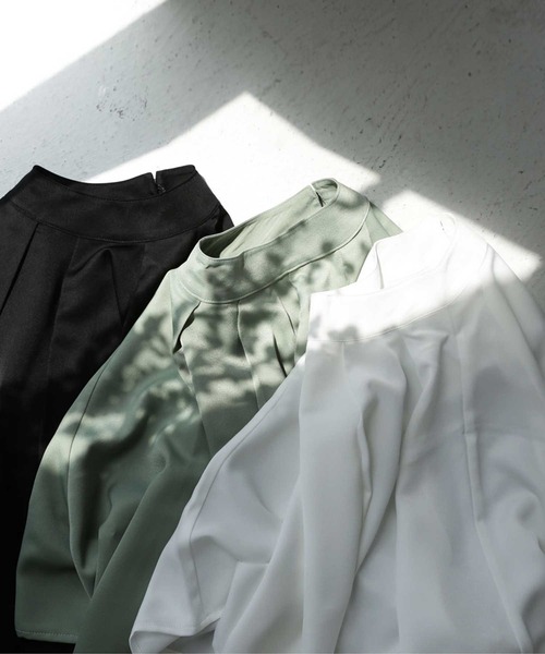 antiqua(アンティカ)の「ラグランスリーブブラウス(シャツ/ブラウス・レディース・ブラック/ミント/オフホワイト・FREE)」の19枚目の写真