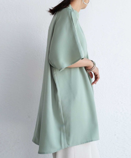 antiqua(アンティカ)の「ラグランスリーブブラウス(シャツ/ブラウス・レディース・ブラック/ミント/オフホワイト・FREE)」の12枚目の写真