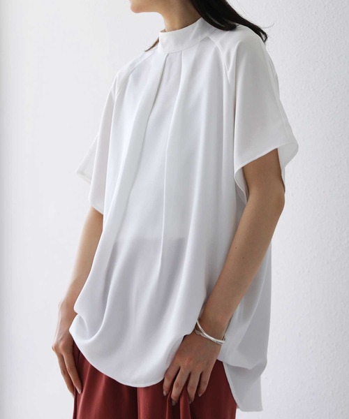 antiqua(アンティカ)の「ラグランスリーブブラウス(シャツ/ブラウス・レディース・ブラック/ミント/オフホワイト・FREE)」の4枚目の写真