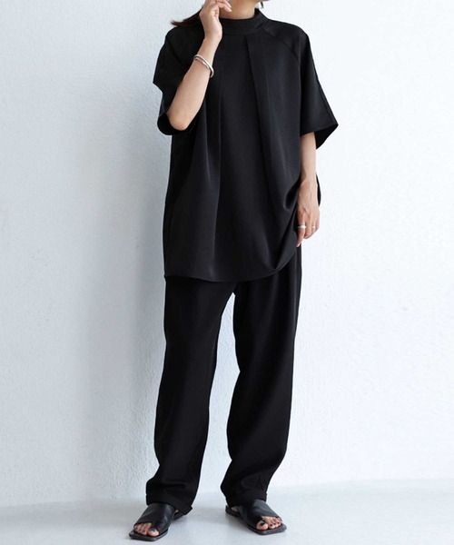 antiqua(アンティカ)の「ラグランスリーブブラウス(シャツ/ブラウス・レディース・ブラック/ミント/オフホワイト・FREE)」の7枚目の写真