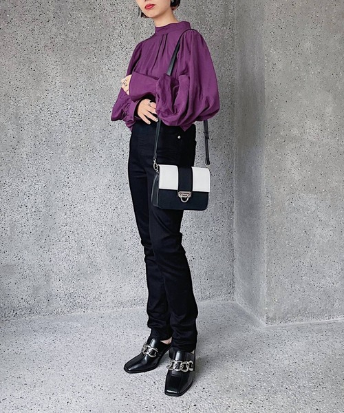 PAGEBOY（ページボーイ）の「2WAYボリュームスリーブブラウス（シャツ/ブラウス・レディース・ブラック/オフホワイト/ブラウン系その他/パープル系その他/グレイッシュベージュ・FREE）」の13枚目の写真