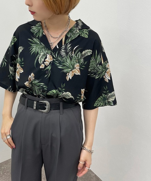 apres jour mignon(アプレジュールミニョン)の「アロハシャツ【ZOZOTOWN限定アイテム】(シャツ/ブラウス)」|ブラック