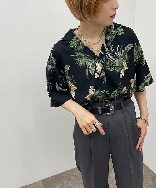 apres jour mignon（アプレジュールミニョン）の「アロハシャツ【ZOZOTOWN限定アイテム】（シャツ/ブラウス・レディース・アイボリー/ブラック/ネイビー・フリー/X-LARGE）」の11枚目の写真