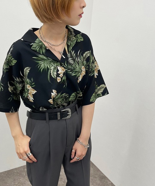 apres jour mignon（アプレジュールミニョン）の「アロハシャツ【ZOZOTOWN限定アイテム】（シャツ/ブラウス・レディース・アイボリー/ブラック/ネイビー・フリー/X-LARGE）」の12枚目の写真