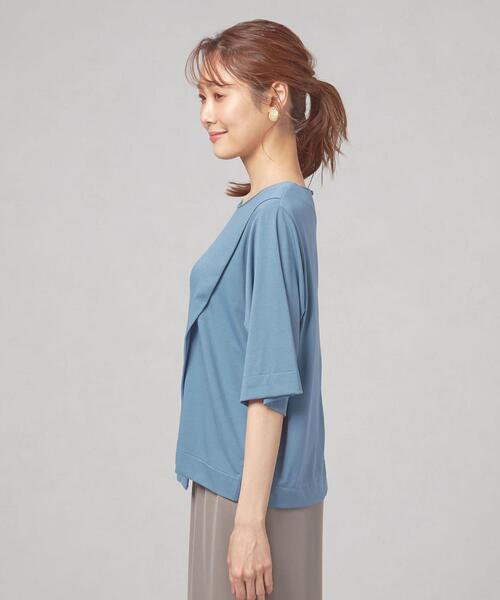 closet story（クローゼットストーリー）の「＜closet story＞サイドキリカエ クルーネック カットソー（Tシャツ/カットソー・レディース・ホワイト/ブラック/ロイヤルブルー・FREE）」の5枚目の写真