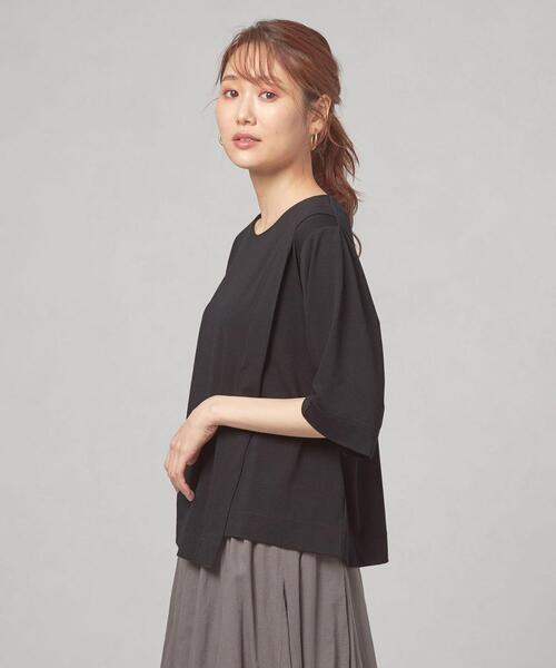 closet story（クローゼットストーリー）の「＜closet story＞サイドキリカエ クルーネック カットソー（Tシャツ/カットソー・レディース・ホワイト/ブラック/ロイヤルブルー・FREE）」の14枚目の写真
