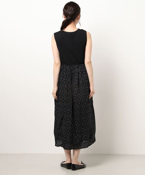 Samansa Mos2 blue（サマンサモスモスブルー）の「ノースリーブドッキングワンピース（ワンピース・レディース・グリーン/ベージュ/オレンジ/ネイビー/ブラック/ホワイト・ﾌﾘ-）」の7枚目の写真