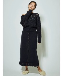 BUTTON KNIT SKIRT