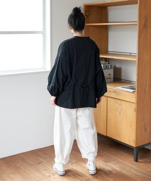 Libra Cue(リブラ キュー)の「ニュアンスコットンブザム切り替えシャツ(シャツ/ブラウス・レディース・ホワイト/ブラック/ダークグリーン・FREE)」の7枚目の写真