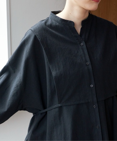 Libra Cue(リブラ キュー)の「ニュアンスコットンブザム切り替えシャツ(シャツ/ブラウス・レディース・ホワイト/ブラック/ダークグリーン・FREE)」の22枚目の写真