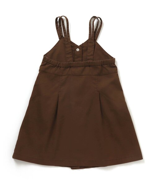 apres les cours(アプレレクール)の「/Vカットフロントボタンジャンパースカート(ジャンパースカート・キッズ・ブラウン/ドット・80/90/100/110/120/130/140)」の4枚目の写真