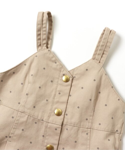 apres les cours(アプレレクール)の「/Vカットフロントボタンジャンパースカート(ジャンパースカート・キッズ・ブラウン/ドット・80/90/100/110/120/130/140)」の7枚目の写真