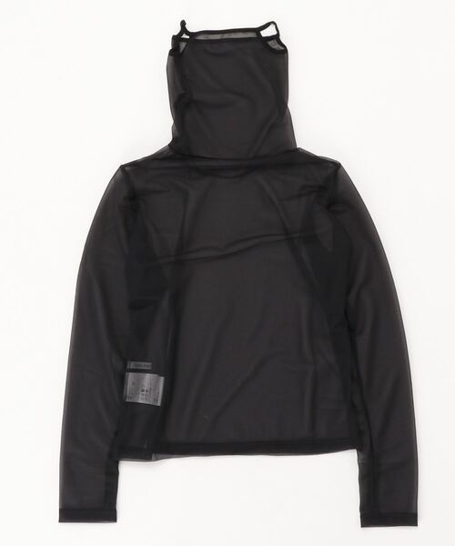 JOHN LAWRENCE SULLIVAN（ジョンローレンスサリバン）の「SEE-THROUGH EARHOOK HI-NECK TOP（Tシャツ/カットソー・レディース・ホワイト/ブラック・ONE SIZE）」の3枚目の写真