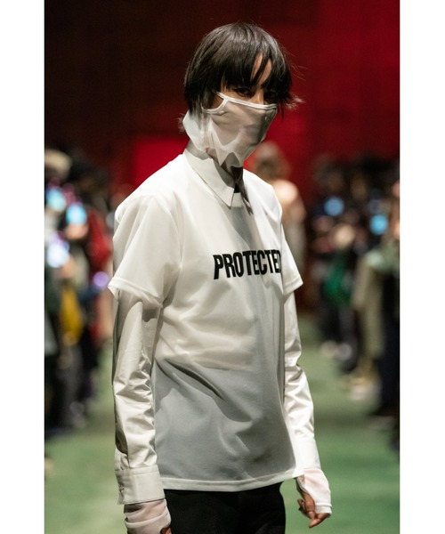 JOHN LAWRENCE SULLIVAN（ジョンローレンスサリバン）の「SEE-THROUGH EARHOOK HI-NECK TOP（Tシャツ/カットソー・レディース・ホワイト/ブラック・ONE SIZE）」の8枚目の写真