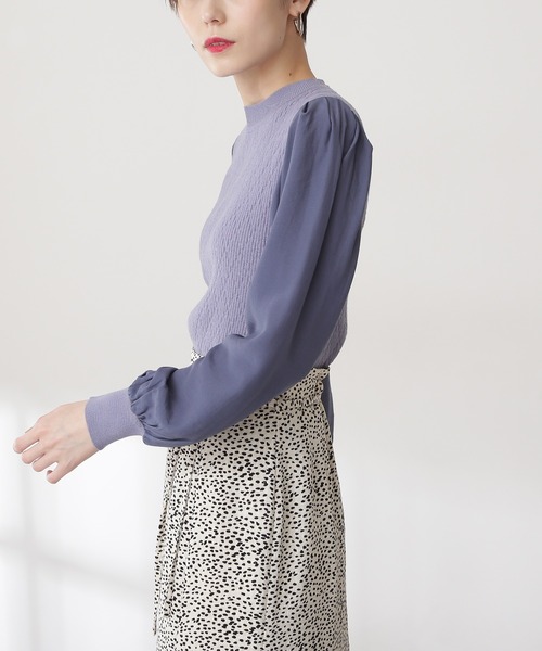 N.（N. Natural Beauty Basic）（エヌエヌナチュラルビューティーベーシック）の「◆シアースリーブニット（ニット/セーター・レディース・オフホワイト/ブルー/ブラック・MEDIUM）」の10枚目の写真