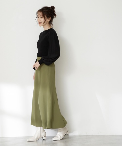 N.（N. Natural Beauty Basic）（エヌエヌナチュラルビューティーベーシック）の「◆シアースリーブニット（ニット/セーター・レディース・オフホワイト/ブルー/ブラック・MEDIUM）」の21枚目の写真