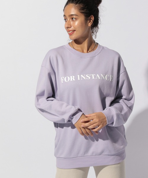 BAYFLOW(ベイフロー)の「ロゴクルースウェット(Tシャツ/カットソー・レディース・ホワイト/ベージュ/パープル/ネイビー・FREE)」の4枚目の写真