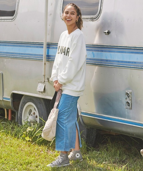 BAYFLOW(ベイフロー)の「ロゴクルースウェット(Tシャツ/カットソー・レディース・ホワイト/ベージュ/パープル/ネイビー・FREE)」の9枚目の写真