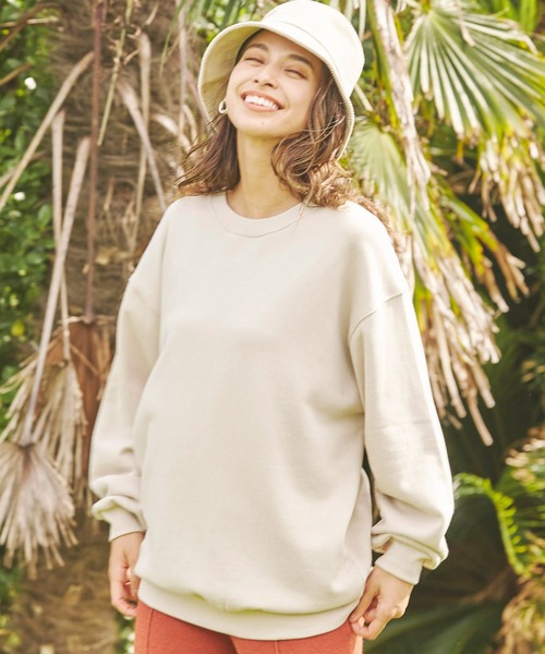 BAYFLOW(ベイフロー)の「ロゴクルースウェット(Tシャツ/カットソー・レディース・ホワイト/ベージュ/パープル/ネイビー・FREE)」の5枚目の写真
