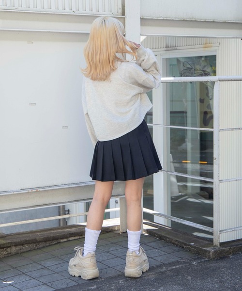 DuKKah（デュカ）の「Dukkah/【低身長向け】カレッジハーフジップショートスウェット（スウェット・レディース・杢グレー/ダークグリーン/ネイビー/ブラック/グリーン/オートミール・XS/X-SMALL）」の13枚目の写真