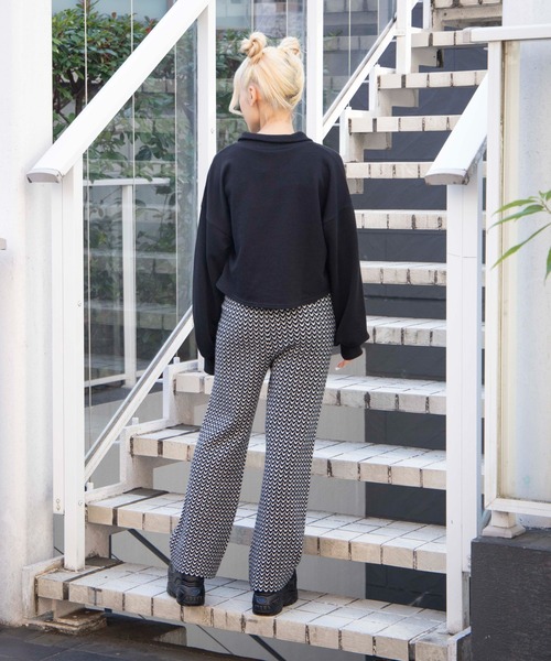 DuKKah（デュカ）の「Dukkah/【低身長向け】カレッジハーフジップショートスウェット（スウェット・レディース・杢グレー/ダークグリーン/ネイビー/ブラック/グリーン/オートミール・XS/X-SMALL）」の9枚目の写真