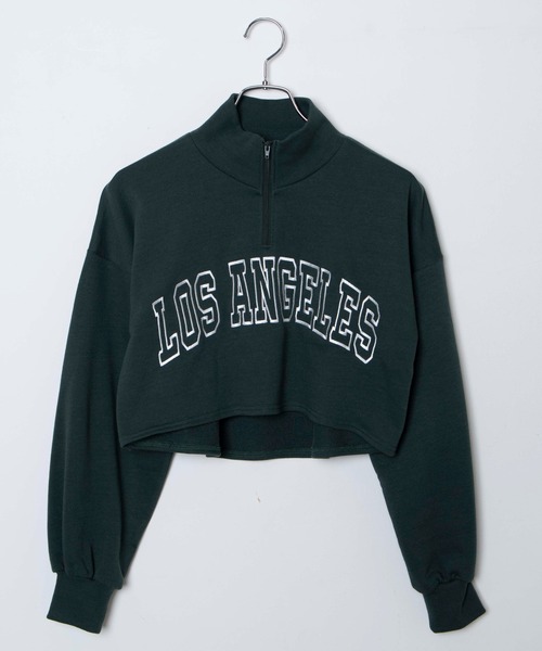 DuKKah（デュカ）の「Dukkah/【低身長向け】カレッジハーフジップショートスウェット（スウェット・レディース・杢グレー/ダークグリーン/ネイビー/ブラック/グリーン/オートミール・XS/X-SMALL）」の22枚目の写真