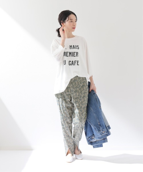 SLOBE IENA（スローブイエナ）の「フロントスリットテーパードパンツ【手洗い可能】◆（その他パンツ・レディース・チャコールグレー/ベージュ/グリーン・38/36）」の7枚目の写真