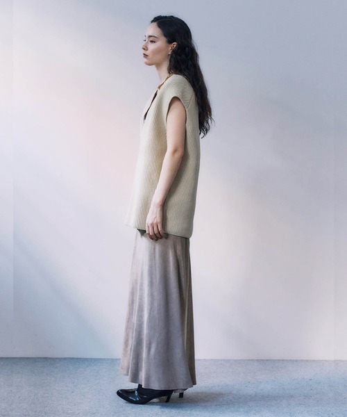 STUNNING LURE（スタニングルアー）の「オーバーニットベスト（ベスト・レディース・ライトグレー/ライトブラウン/ライトベージュ/ライトブルー・SMALL/MEDIUM）」の19枚目の写真