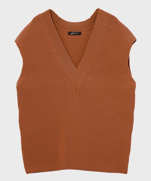 STUNNING LURE（スタニングルアー）の「オーバーニットベスト（ベスト・レディース・ライトグレー/ライトブラウン/ライトベージュ/ライトブルー・SMALL/MEDIUM）」の6枚目の写真