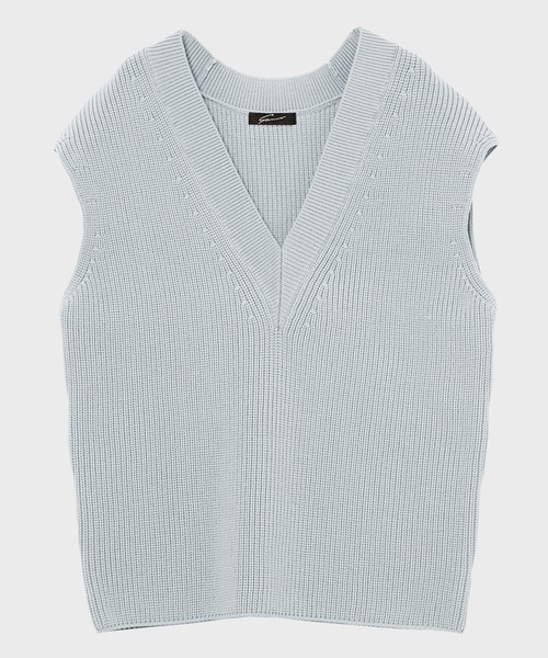 STUNNING LURE（スタニングルアー）の「オーバーニットベスト（ベスト・レディース・ライトグレー/ライトブラウン/ライトベージュ/ライトブルー・SMALL/MEDIUM）」の18枚目の写真