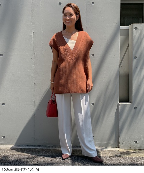 STUNNING LURE（スタニングルアー）の「オーバーニットベスト（ベスト・レディース・ライトグレー/ライトブラウン/ライトベージュ/ライトブルー・SMALL/MEDIUM）」の10枚目の写真