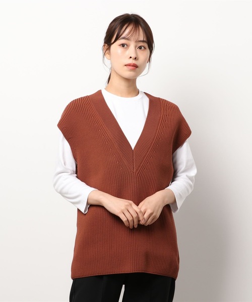 STUNNING LURE（スタニングルアー）の「オーバーニットベスト（ベスト・レディース・ライトグレー/ライトブラウン/ライトベージュ/ライトブルー・SMALL/MEDIUM）」の22枚目の写真