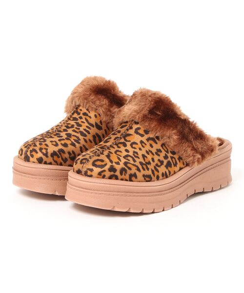 GeeRA(ジーラ)の「あったかボア付厚底ミュール(サンダル・レディース・ベージュ/レオパード/ブラック/グレー/ライトベージュ・LARGE/MEDIUM/X-LARGE/SMALL)」の5枚目の写真