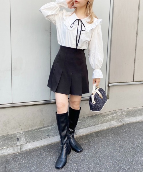 one after another NICE CLAUP（ワンアフターアナザーナイスクラップ）の「メインにもレイヤードスタイルにも。着回し広がるビックカラーアソートブラウス（シャツ/ブラウス・レディース・オフホワイト/ブラック/ストライプ/ドット・FREE）」の21枚目の写真