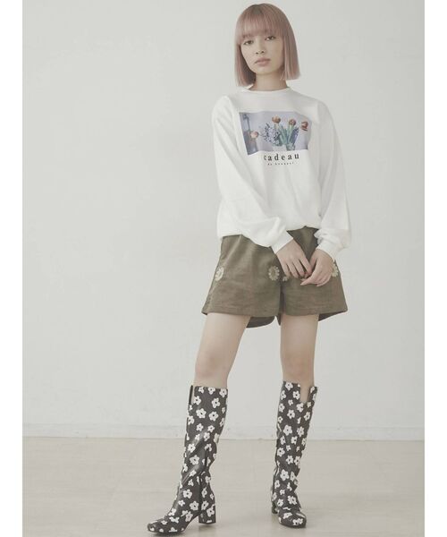 merry jenny（メリージェニー）の「bouquet トレーナー（スウェット・レディース・ブラック/オフホワイト・FREE）」の3枚目の写真