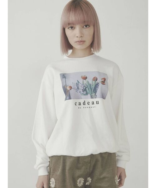 merry jenny（メリージェニー）の「bouquet トレーナー（スウェット・レディース・ブラック/オフホワイト・FREE）」の4枚目の写真