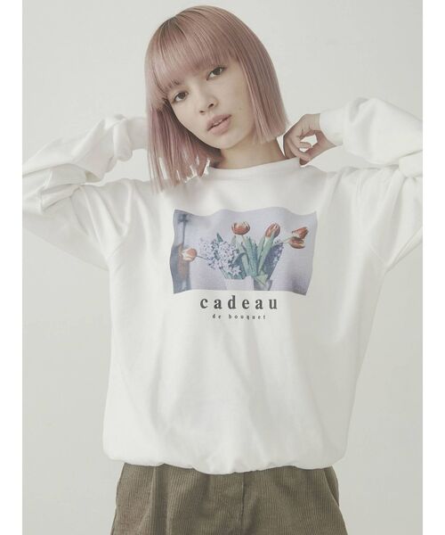 merry jenny（メリージェニー）の「bouquet トレーナー（スウェット・レディース・ブラック/オフホワイト・FREE）」の6枚目の写真