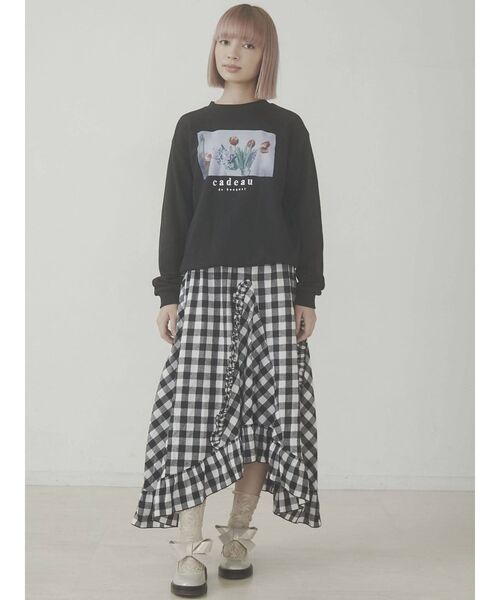 merry jenny（メリージェニー）の「bouquet トレーナー（スウェット・レディース・ブラック/オフホワイト・FREE）」の13枚目の写真