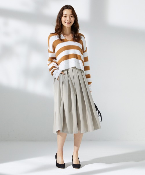 SAISON DE PAPILLON（セゾンドパピヨン）の「プリーツスカート風ガウチョパンツ（その他パンツ・レディース・ブラック/キャメル/ベージュ/ブルー・M/S/L）」の10枚目の写真