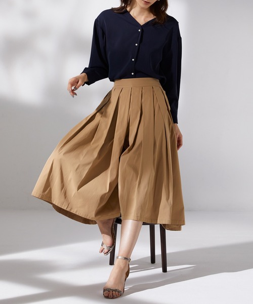SAISON DE PAPILLON（セゾンドパピヨン）の「プリーツスカート風ガウチョパンツ（その他パンツ・レディース・ブラック/キャメル/ベージュ/ブルー・M/S/L）」の15枚目の写真