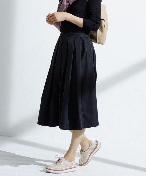 SAISON DE PAPILLON（セゾンドパピヨン）の「プリーツスカート風ガウチョパンツ（その他パンツ・レディース・ブラック/キャメル/ベージュ/ブルー・M/S/L）」の17枚目の写真
