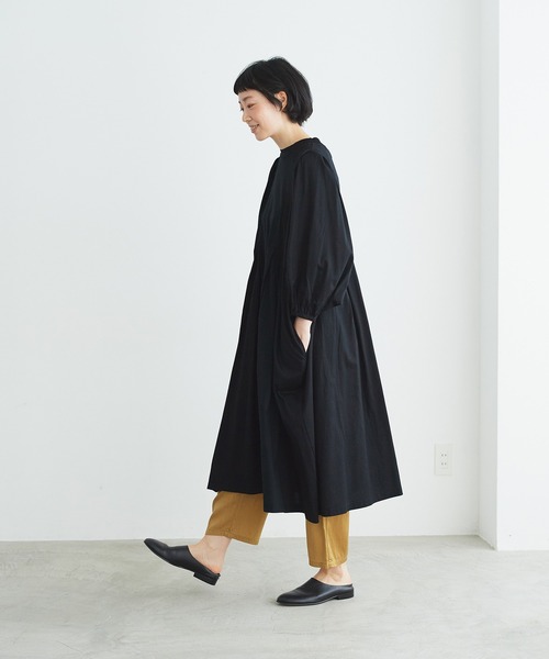 note et silence (ノートエシロンス)の「◇【AMB100貨】マルチエフェクトジャージー タックギャザーワンピース(ワンピース・レディース・ブラック/カーキ/ホワイト・FREE)」の10枚目の写真