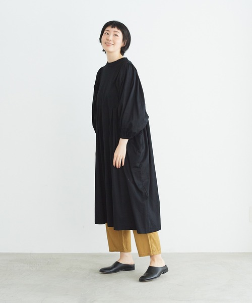 note et silence (ノートエシロンス)の「◇【AMB100貨】マルチエフェクトジャージー タックギャザーワンピース(ワンピース・レディース・ブラック/カーキ/ホワイト・FREE)」の9枚目の写真