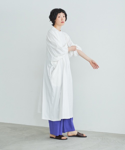 note et silence (ノートエシロンス)の「◇【AMB100貨】マルチエフェクトジャージー タックギャザーワンピース(ワンピース・レディース・ブラック/カーキ/ホワイト・FREE)」の15枚目の写真