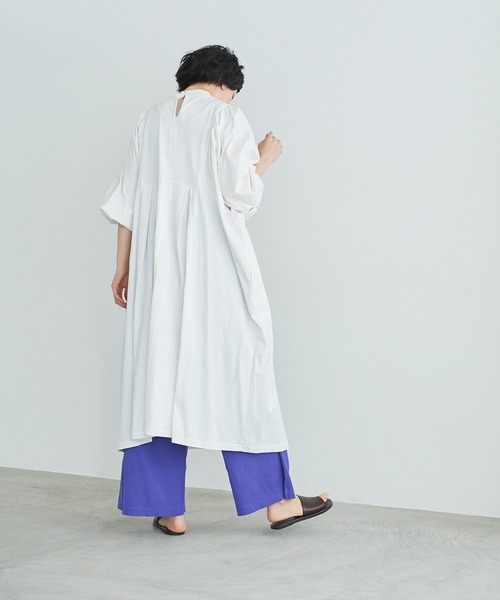 note et silence (ノートエシロンス)の「◇【AMB100貨】マルチエフェクトジャージー タックギャザーワンピース(ワンピース・レディース・ブラック/カーキ/ホワイト・FREE)」の16枚目の写真