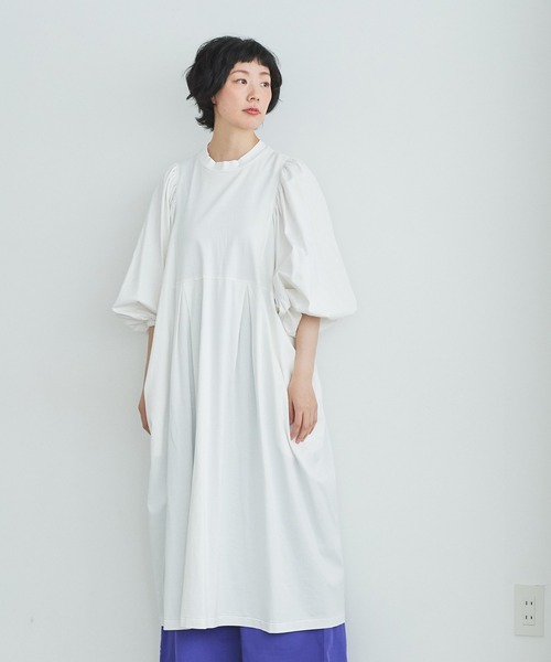 note et silence (ノートエシロンス)の「◇【AMB100貨】マルチエフェクトジャージー タックギャザーワンピース(ワンピース・レディース・ブラック/カーキ/ホワイト・FREE)」の14枚目の写真