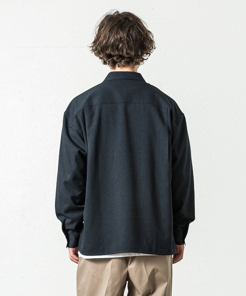 SLICK（スリック）の「ピンヘッドツイルワイドオープンカラーシャツ（シャツ/ブラウス・メンズ・チャコールグレー/ネイビー・1/2/3）」の10枚目の写真